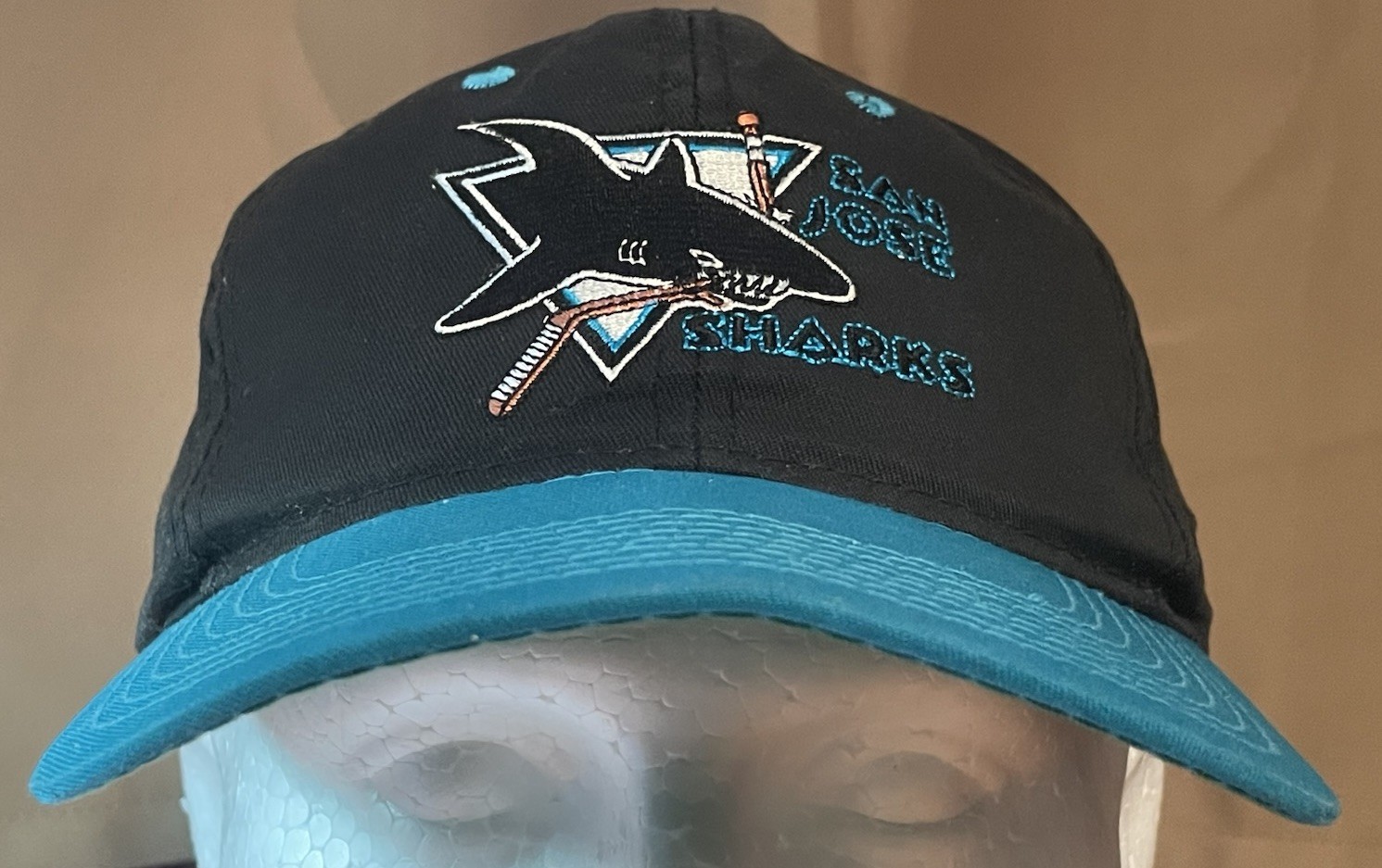 Vintage SAN JOSE SHARKS Snapback G Cap NHL Hockey Hat Script And Logo