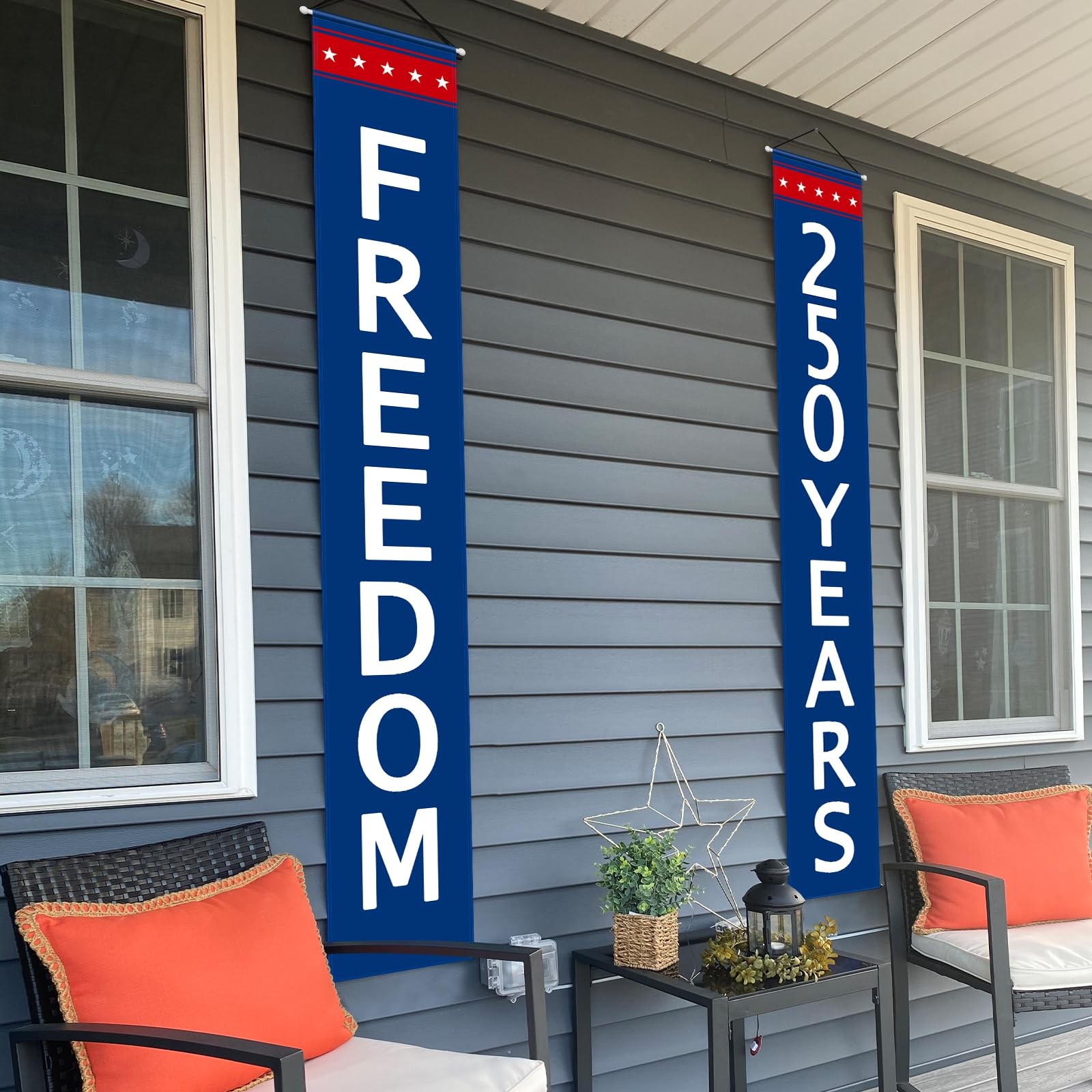 250 Anniversary Banner Door Sign 2 Pack Freedom 250 Years USA America Patriotic