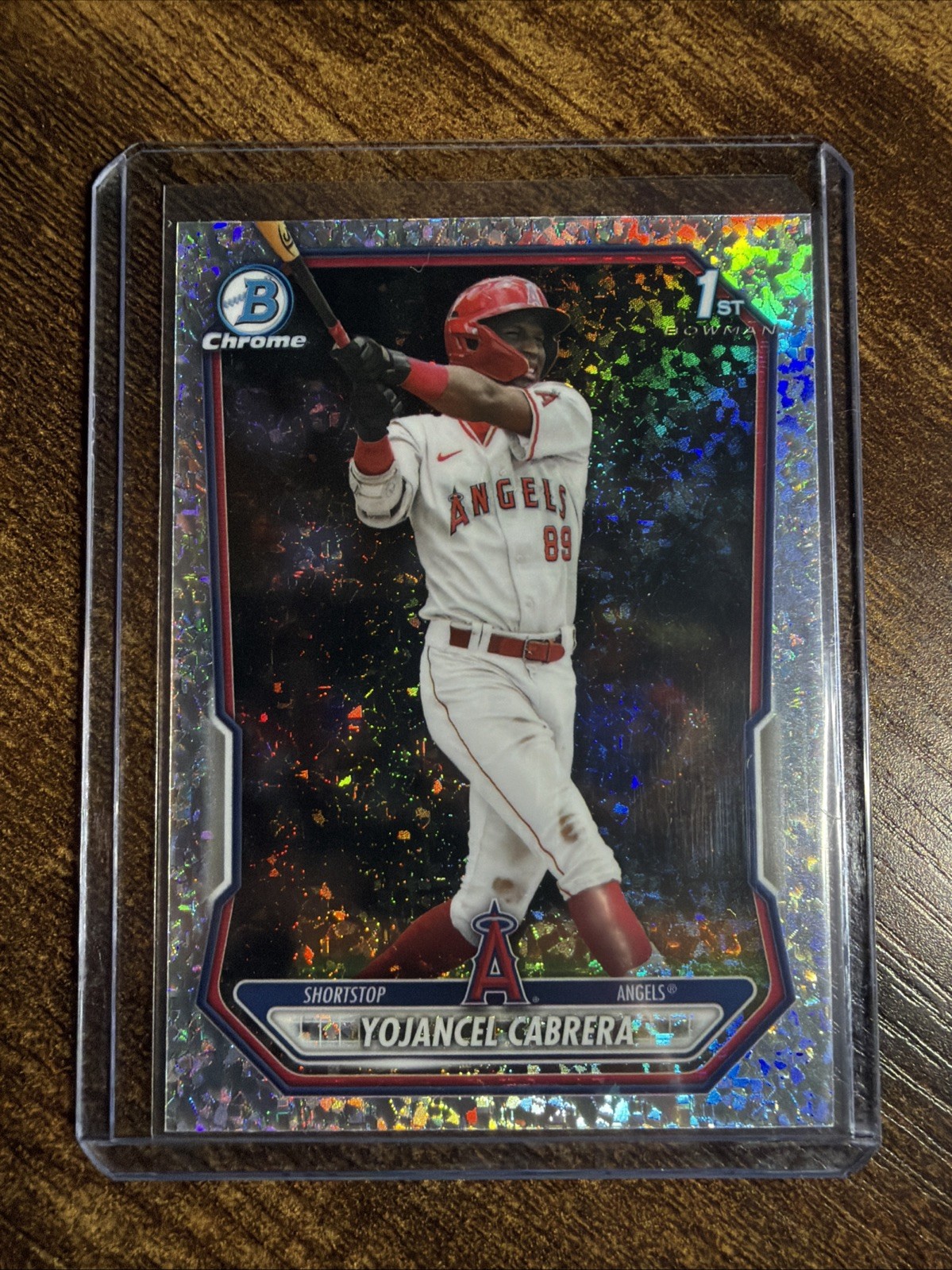 Topps 2026 Bowman Chrome 1st Bowman Sand Glitter Yojancel Cabrera Angels BCP-3
