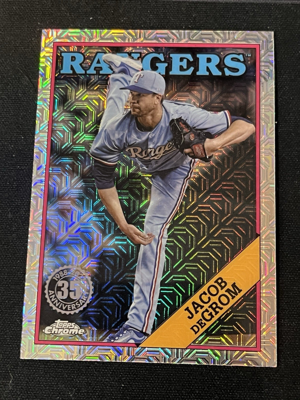 2023 Update Series – 1988 Topps Chrome Silver Pack Mojo Jacob deGrom #T88-CU-29