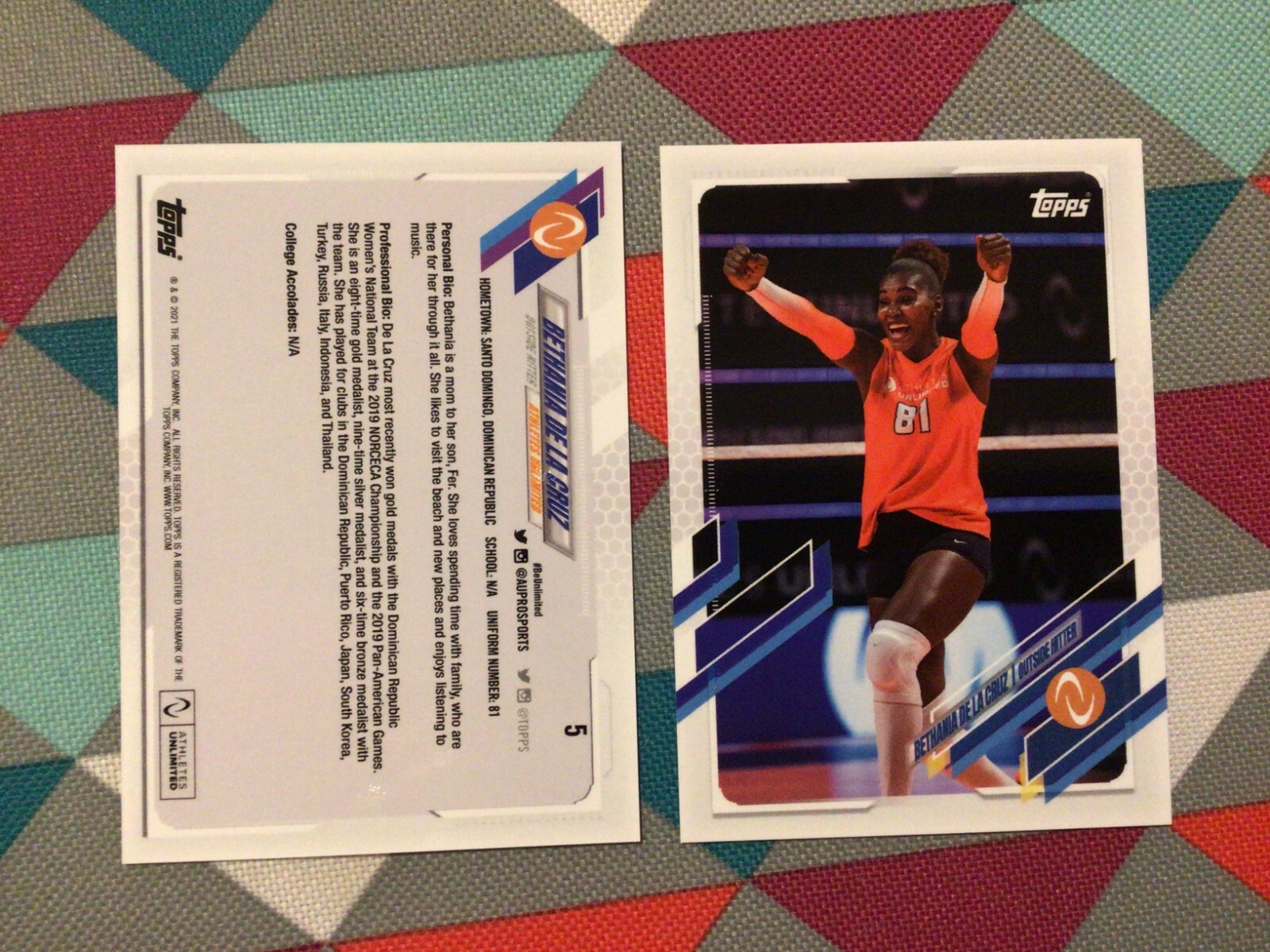 #5 Bethania De La Cruz RC Topps Set Break 2021 Athletes Unlimited Volleyball
