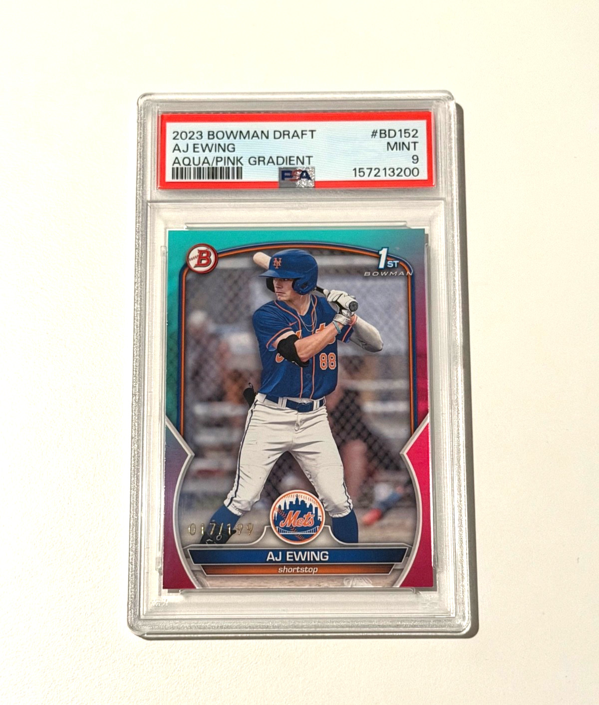 AJ Ewing /199 1st Bowman, 2023 Bowman Draft, MINT, PSA 9