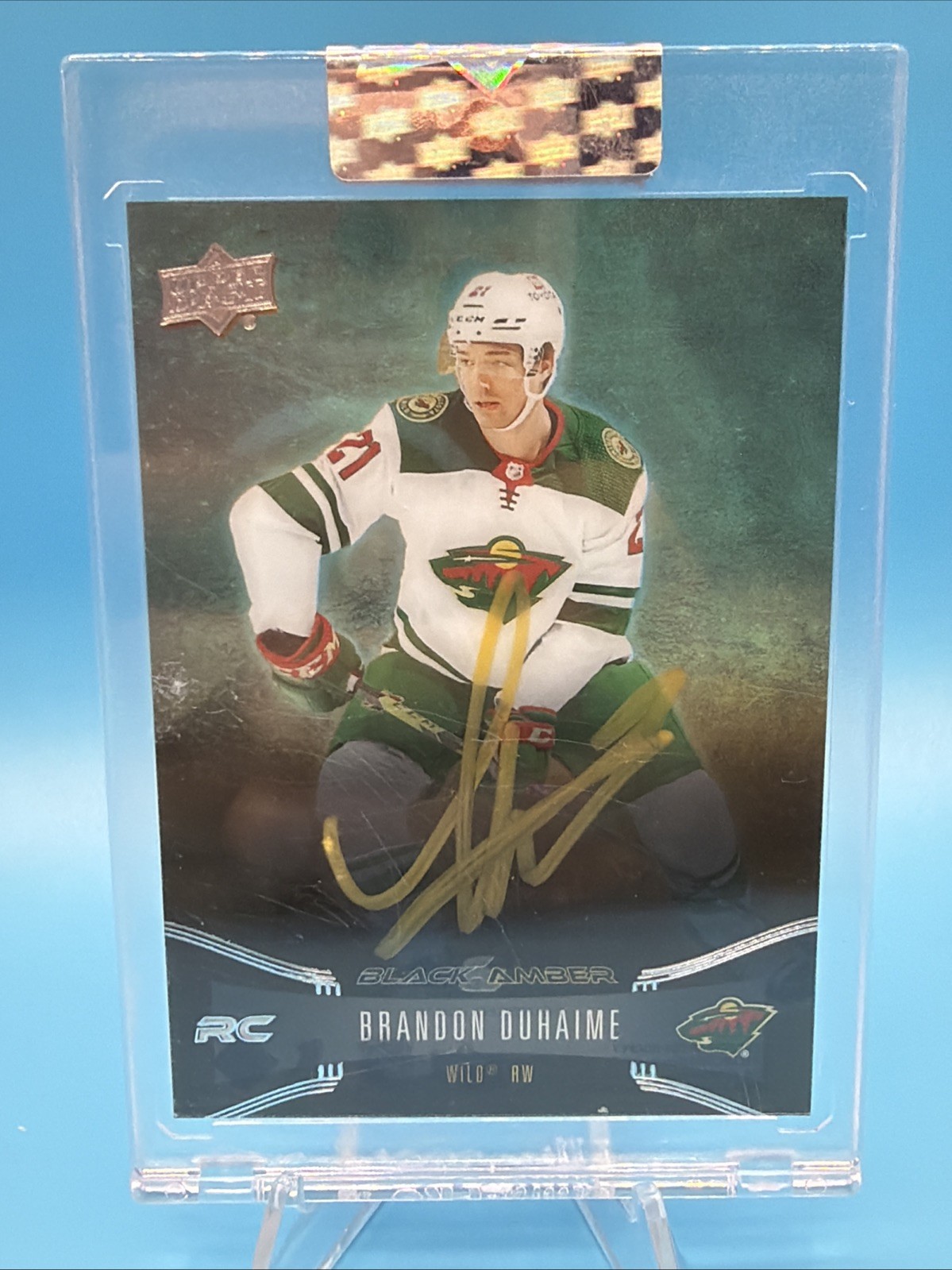 2022-23 Upper Deck Clear Cut #BA-BD Brandon Duhaime 2021-22 Black and Amber