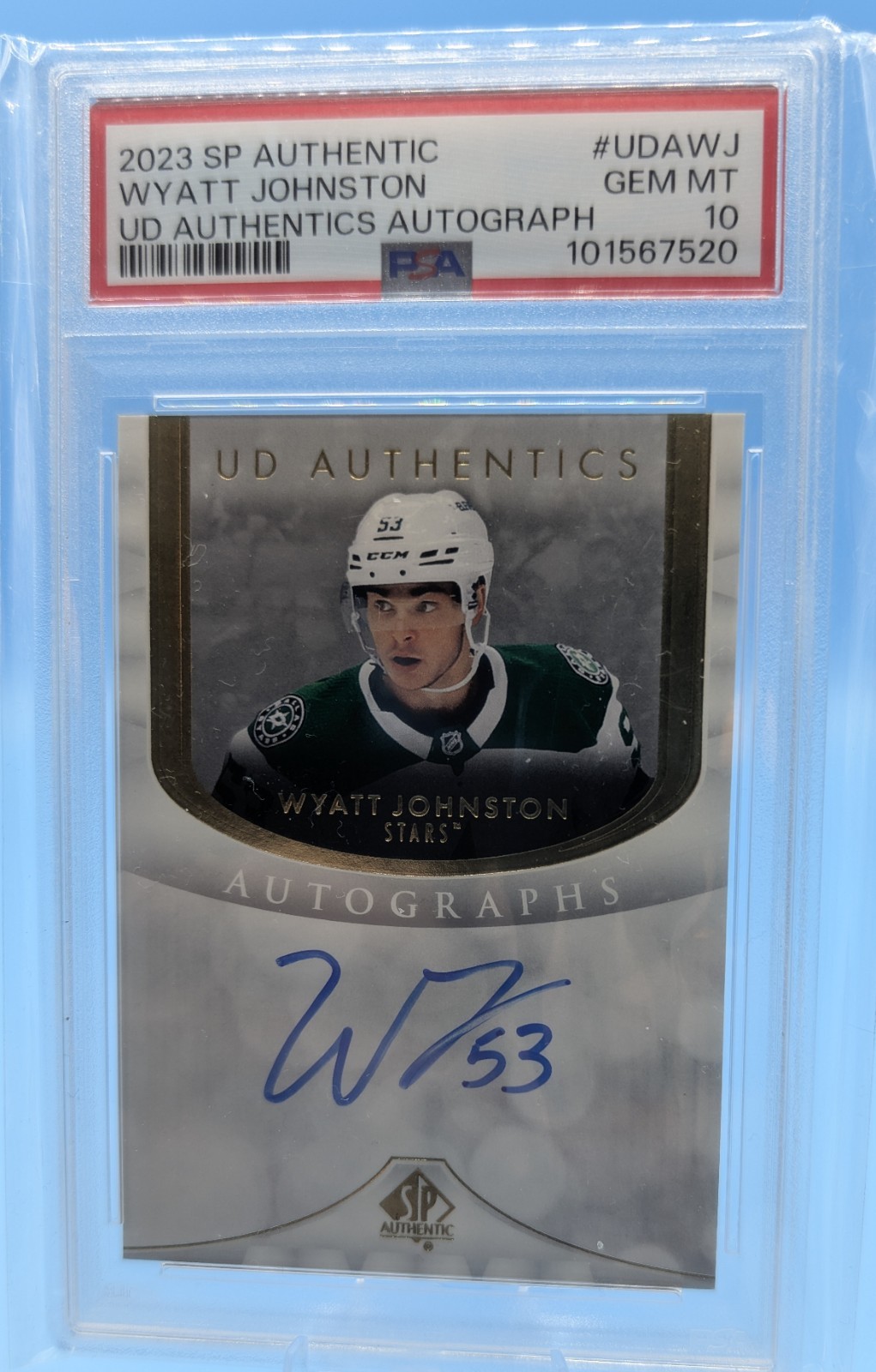 2023-24 Sp Authentic – Ud Authentics Autographs Wyatt Johnston #UDA-WJ Psa10