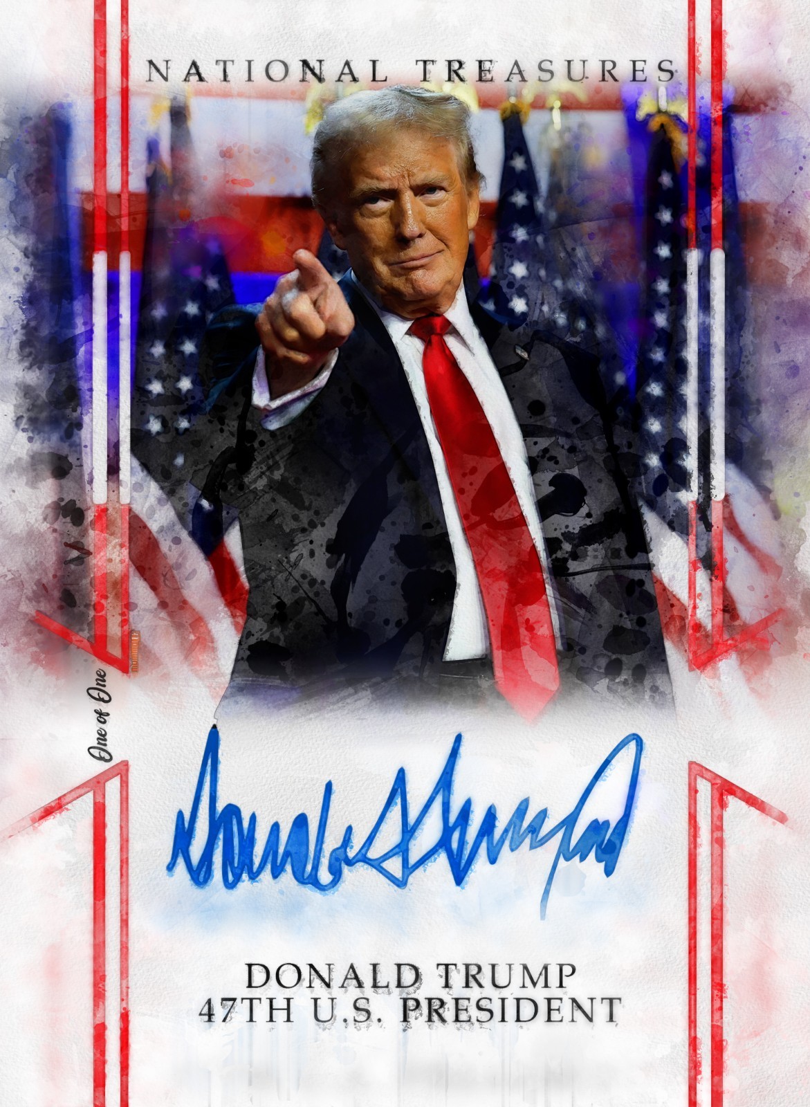 Donald Trump Art Card Limited #ed/100 John Rudolph Signed 47th President RARE