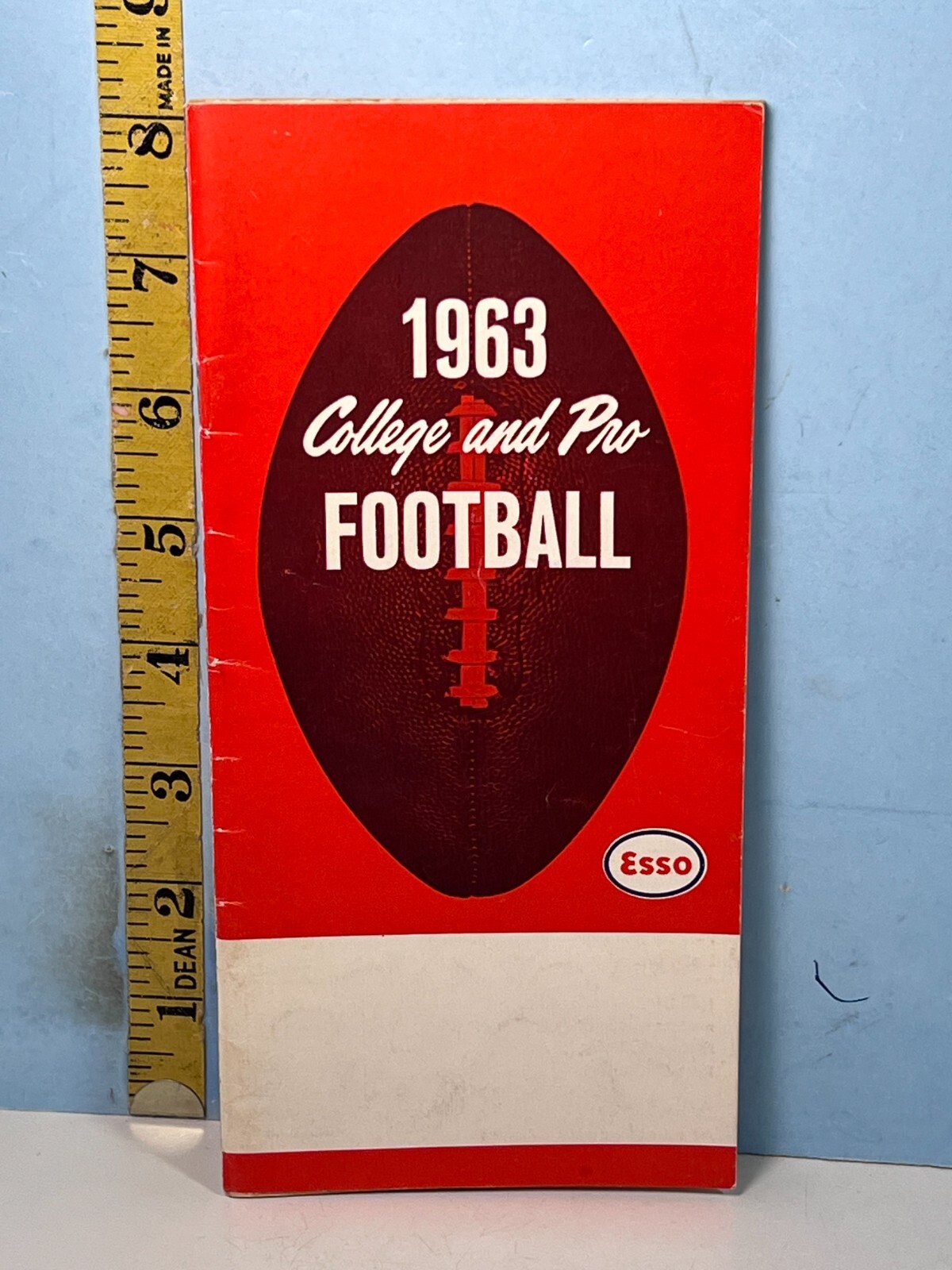 1963 Pro & College Football Handbook from Esso Gasoline Humble Oil