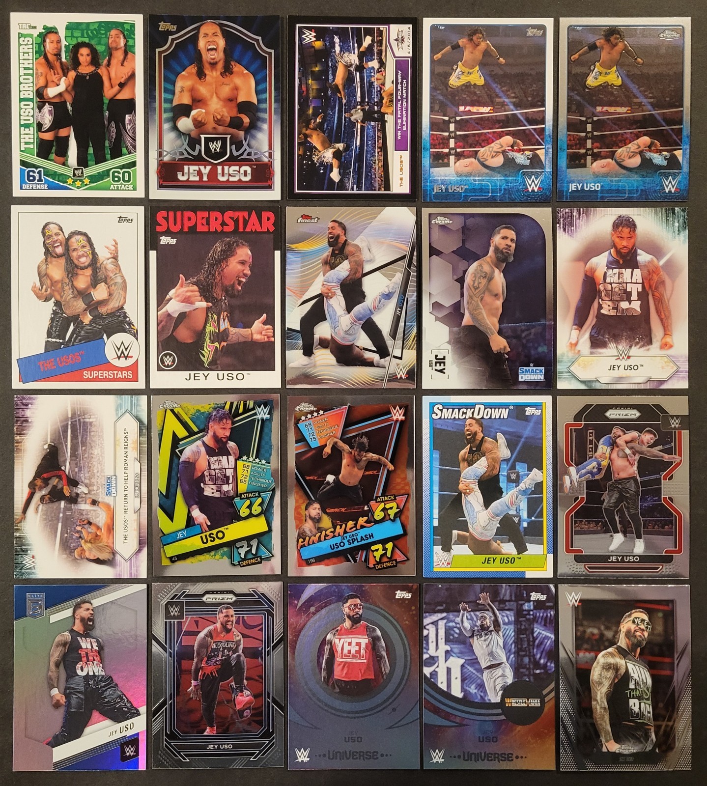 Lot of 20 Different JEY USO Wrestling Cards WWE Usos YEET 2010-2026 WRE2170