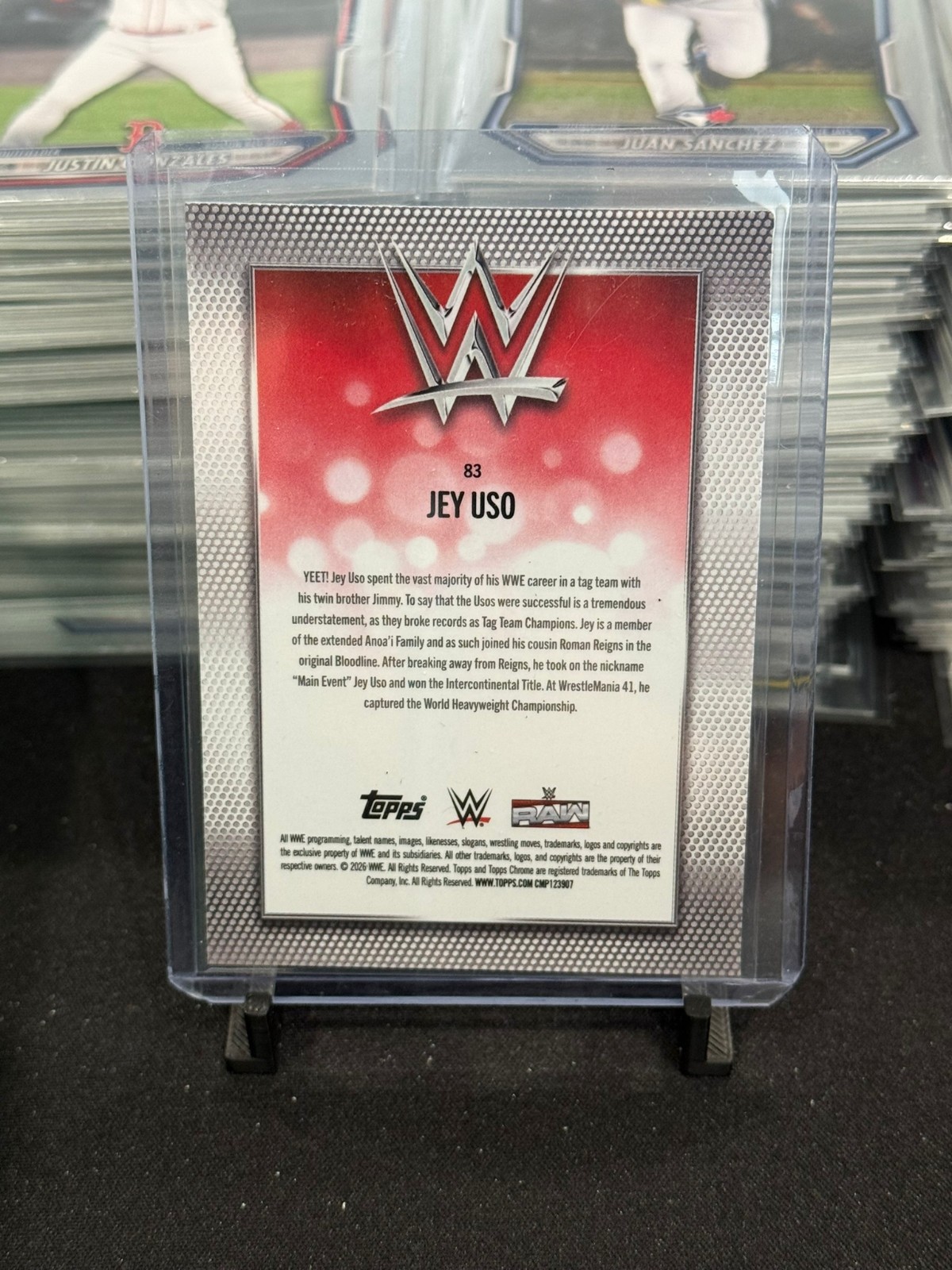 2026 WWE Topps Chrome Jey Uso Magenta Refractor /399